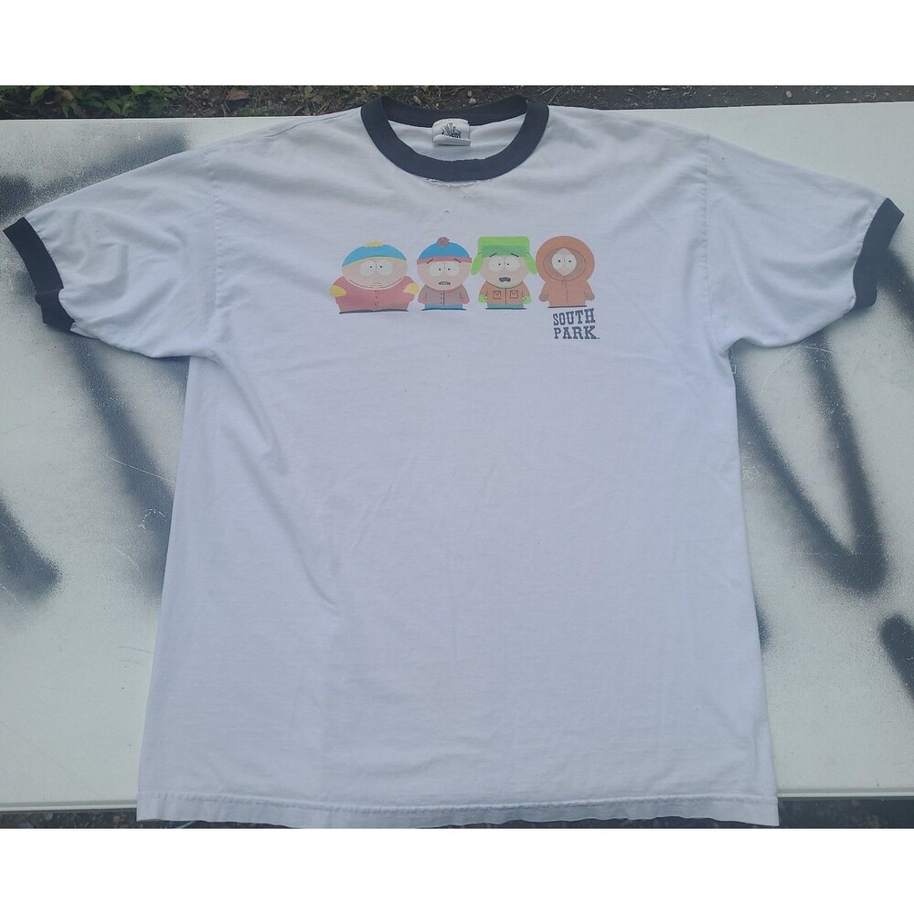Vtg Southpark Comedy Central ringer tee shirt y2k cartoon Kenny Cartman